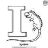 Letter I With Iguana Coloring Pages