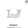 Letter I With Inchworm Coloring Pages