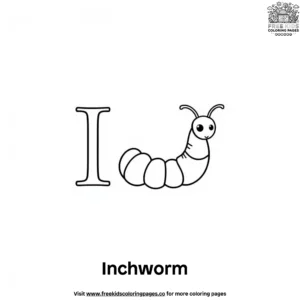 Letter I With Inchworm Coloring Pages