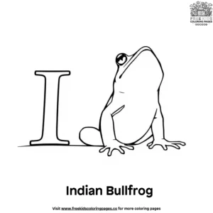 Letter I With Indian Bullfrog Coloring Pages