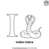 Letter I With Indian Cobra Coloring Pages