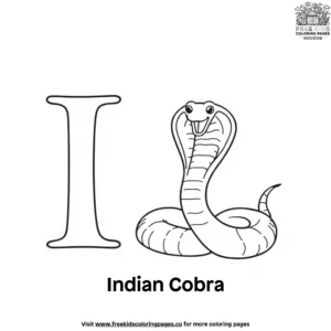 Letter I With Indian Cobra Coloring Pages