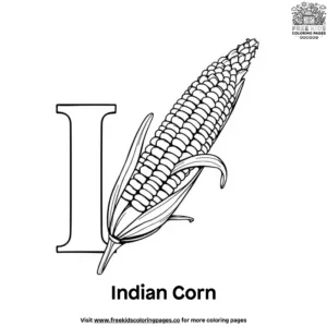 Letter I With Indian Corn Coloring Pages