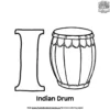 Letter I With Indian Drum Coloring Pages