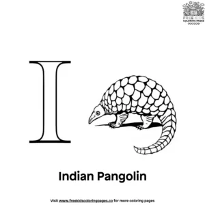 Letter I With Indian Pangolin Coloring Pages