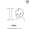 Letter I With Infant Coloring Pages