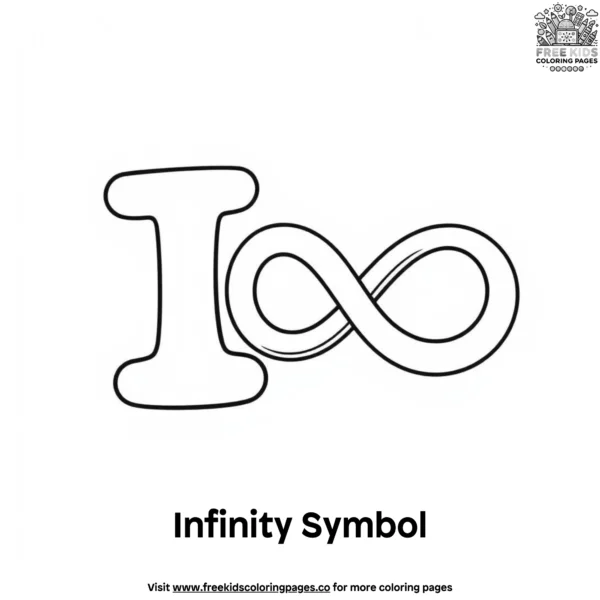 Letter i with infinity symbol coloring pages