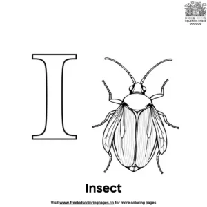 Letter I With Insect Coloring Pages