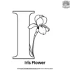 Letter I With Iris Coloring Pages