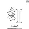 Letter I With Ivy Leaf Coloring Pages