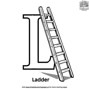 Letter L With Ladder Coloring Pages