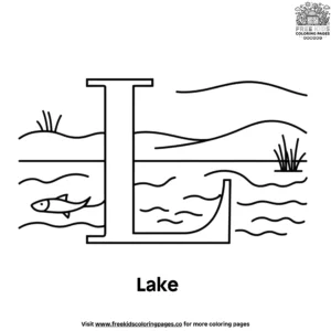 Letter L With Lake Coloring Pages