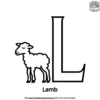 Letter L With Lamb Coloring Pages