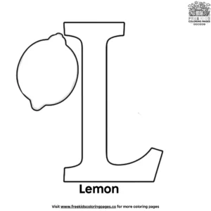 Letter L With Lemon Coloring Pages