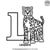 Letter L With Leopard Coloring Pages