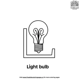 Letter L With Light bulb Coloring Pages