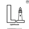 Letter L With Lighthouse Coloring Pages