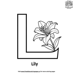 Letter L With Lily Coloring Pages