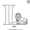 Letter L With Lion Coloring Pages