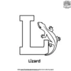 Letter L With Lizard Coloring Pages