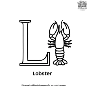 Letter L With Lobster Coloring Pages