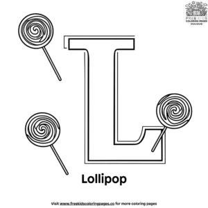 Letter L With Lollipop Coloring Pages