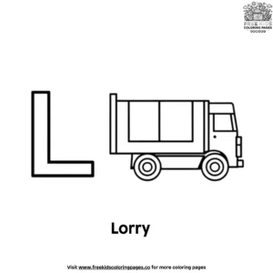 Letter L With Lorry Coloring Pages