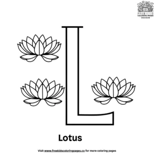 Letter L With Lotus Coloring Pages