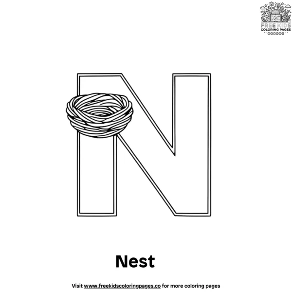 Letter n coloring pages