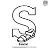 Letter S With Sandal Coloring Pages