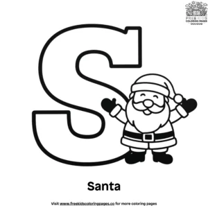 Letter S With Santa Coloring Pages