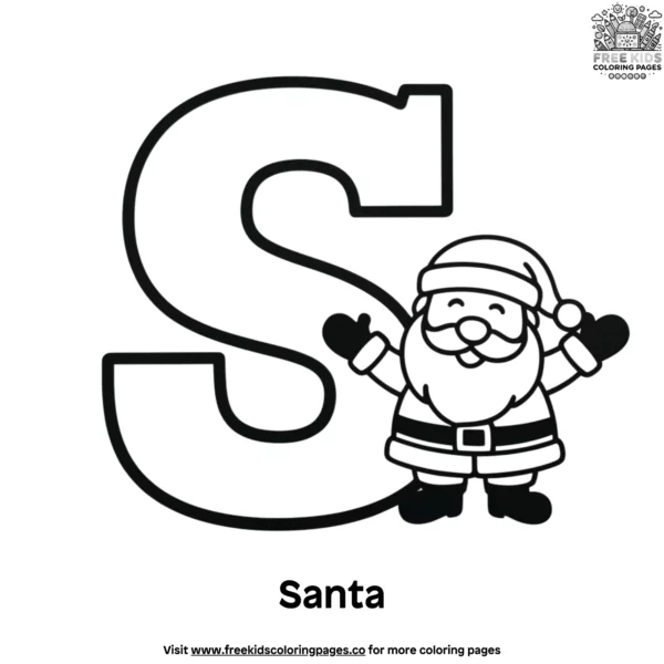 Letter s with santa coloring pages