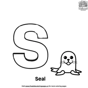 Letter s with seal coloring pages