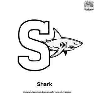 Letter S With Shark Coloring Pages