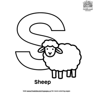 Letter S With Sheep Coloring Pages