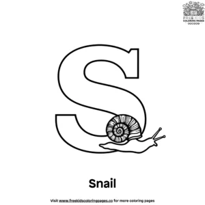 Letter S With Snail Coloring Pages