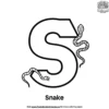 Letter S With Snake Coloring Pages