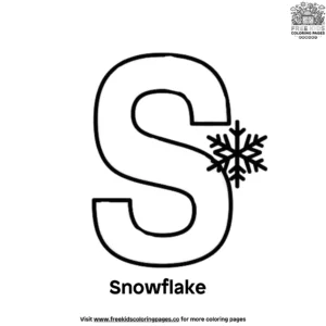 Letter S With Snowflake Coloring Pages