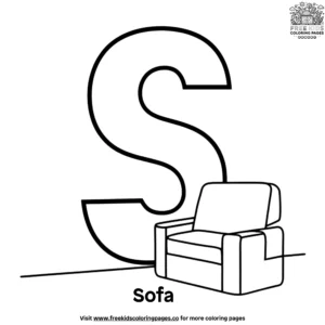 Letter S With Sofa Coloring Pages