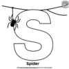 Letter S With Spider Coloring Pages