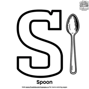 Letter S With Spoon Coloring Pages