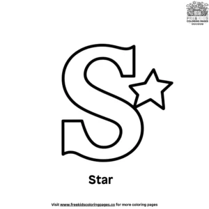 Letter S With Star Coloring Pages