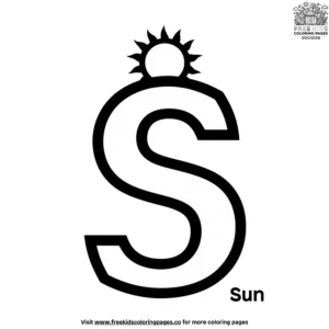 Letter S With Sun Coloring Pages