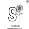 Letter S With Sunflower Coloring Pages