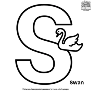 Letter S With Swan Coloring Pages