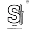 Letter S With Sword Coloring Pages