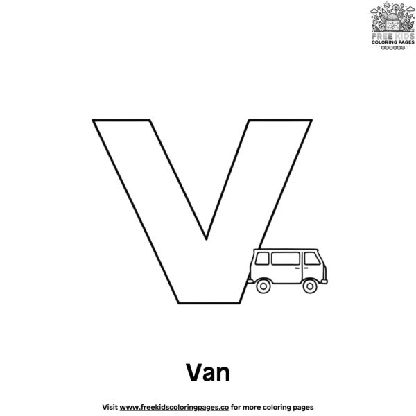 Letter v coloring pages