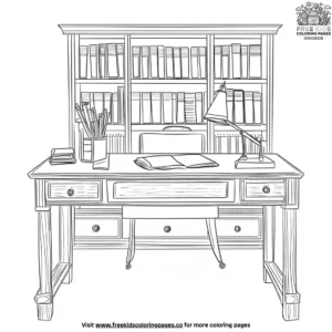 Librarian's Desk Coloring Pages