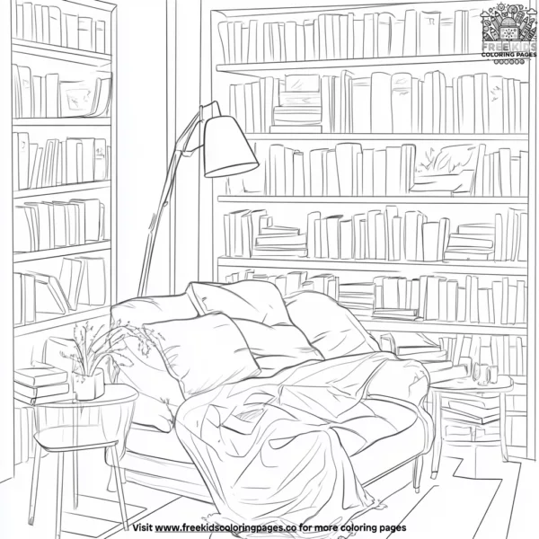 Library corners coloring pages