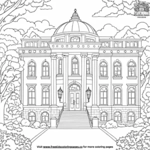 Library Exterior Coloring Pages